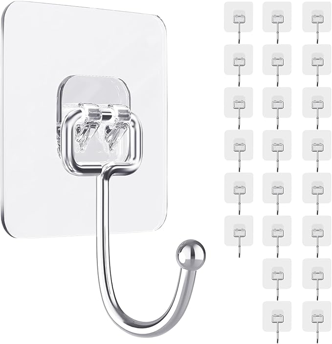 ZESLMG Large Adhesive Hooks for Hanging, 22 Pack Self Sticky Wall Hooks Heavy by ZESLMG