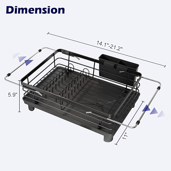 In Sink Dish Drying Rack, Expandable Over The Sink Dish Rack - Image 7