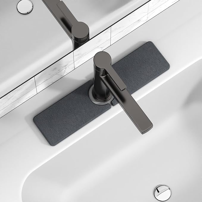 15.8" x 4" Stone Faucet Mat for Kitchen Sink, Quick Drying Diatomite Sink Tray by Unknown