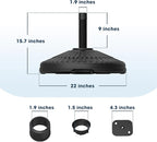 wikiwiki 80 Lbs HDPE Round Patio Umbrella Base, Weighted Umbrella Stands Fits 1.5-1.9in Poles for Garden, Lawn, Deck, Backyard & Pool, Black - Image 2