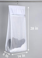 Jelier Hanging Mesh Laundry Basket, Collapsible Fabric Laundry Hamper - Image 2