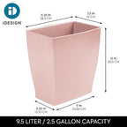 iDesign Small Plastic Bathroom Trash Can, Slim Rectangle Garbage Bin - Image 4