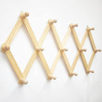 AMAPON Accordion Style Expandable Wall Wooden Coat Rack 13 Hooks Hang Hats - Image 2