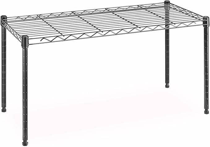 Xcity Storage Shelves, 1 Tier Heavy Duty Metal Shelving Unit, 350 LBS Capacity Adjustable Steel Wire Shelf Organizer for Pantry, Kitchen, Garage, 14" D x 30" W x 15" H, Black by Unknown