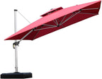 PURPLE LEAF Patio Umbrella 11 Feet Double Top Deluxe Square Offset Hanging Umbrella Outdoor Market Umbrella Garden Umbrella, Terra by PURPLELEAF
