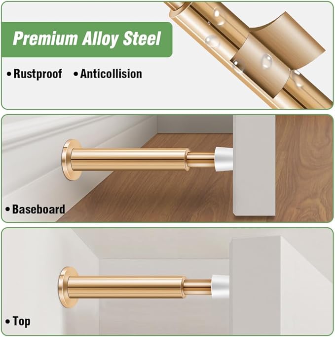 KOLAKO Door Stop 20 Pack Spring Door Stop Gold Door Stoppers - Image 2