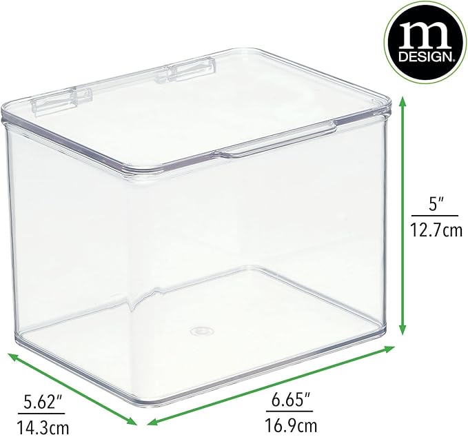 mDesign Small Plastic Home Office Storage Organizer Box Containers - Image 4