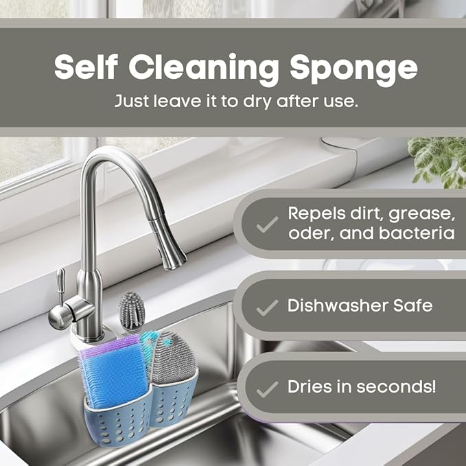 Silicone Dish Sponge Dish Scrubber - Image 7