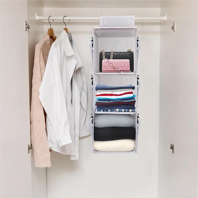 PetsHome 3-Shelf Hanging Closet Organizer, Space Saver, Closet Hanging Storage - Image 2