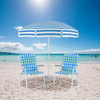 VINGLI Oversize Patio Lawn Webbed Folding Chairs Set of 2, Outdoor Beach Chair Portable Dining Chair for Outdoor Yard, Garden (Blue, Oversized) - Image 2