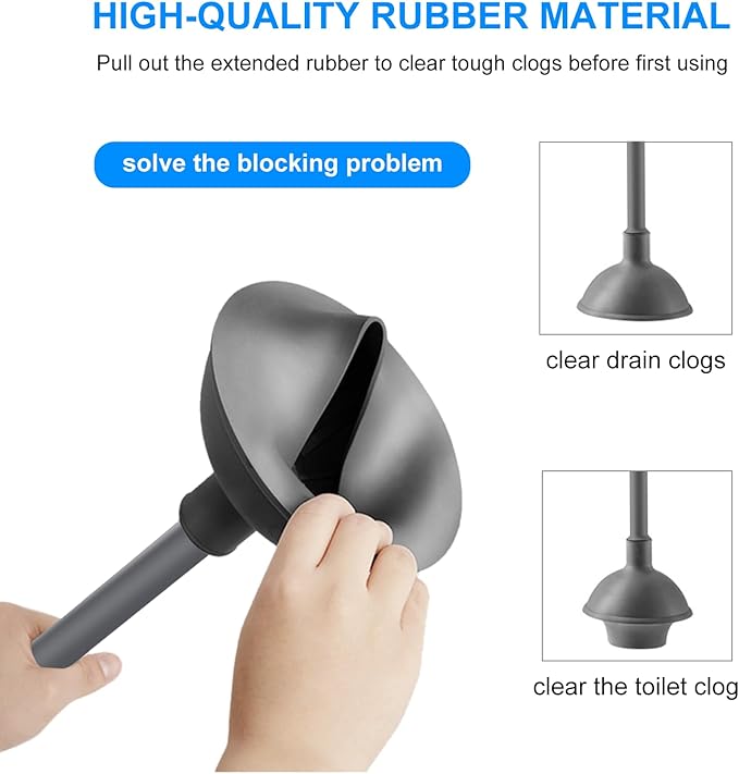 SetSail Toilet Brush and Plunger Set, 3 Pack Toilet Plungers - Image 3