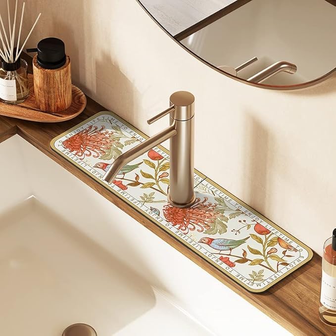 2pcs Fantasy Style Faucet Draining Mat, Faucet Absorbent Mat - Image 4