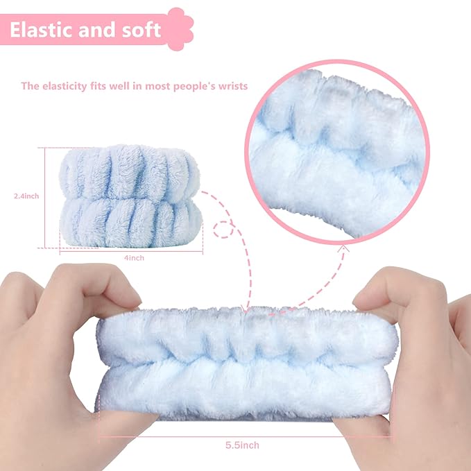 2pcs Wrist Bands for Washing Face, Microfiber Face Washing Wristbands, Arm - Image 3
