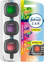 Febreze Car Air Freshener, Odor-Fighting Automotive Vent Clip, Mixed Gain Scent by Febreze