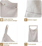 100% Linen Hanging Laundry Hamper Bag 22x36 Inch, Over the Door - Image 4