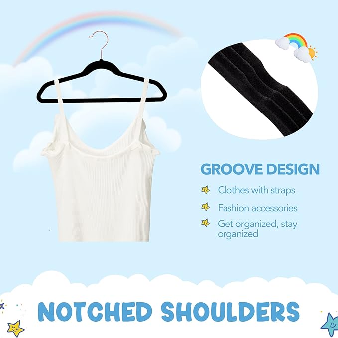 House Day Velvet Kids Hangers 60 Pack, Premium Children Hangers - Image 5