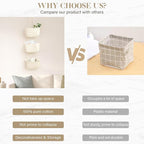 TeoKJ Over the Door Hanging Baskets, 3-Tier Woven Cotton Storage Organizer Bag - Image 7