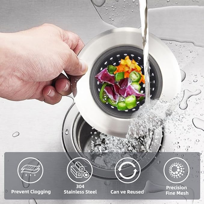 Kitchen Set of 2 Sink Strainers, Flexible Silicone Good Grip Kitchen Sink - Image 2