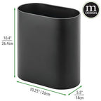 mDesign Slim Pill-Shaped Metal 1.98 Gallon/7 Liter Recycle Trash Can Wastebasket - Image 4