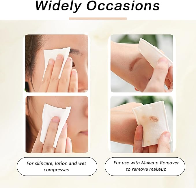 200PCS/1Bag Rectangle Organic Cotton Pads Eye Makeup Remover Pads Lint Free - Image 4