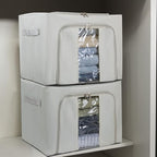 36L Clothes Storage Bins with Metal Frame, Foldable Oxford Fabric Clothes - Image 6