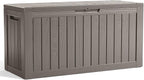 90 Gallon Resin Deck Box, Lockable Patio Outdoor Storage Box for Furniture, Garden Tools and Tools Storage, Waterproof Outside Storage Boxes - Grey - Image 7