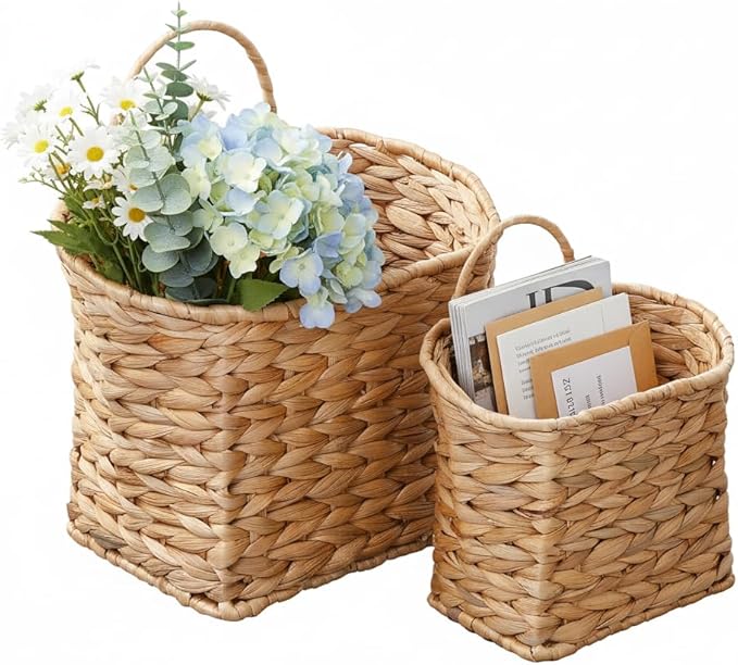 Wicker Hanging Basket, Woven Hanging Wall Basket by WEAVECOMFORTINTOEVERYCORNER