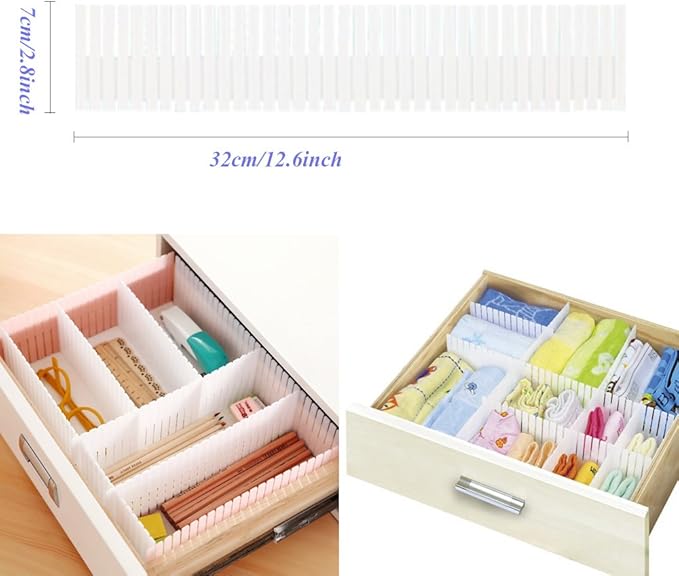 8pcs DIY Plastic Drawer Organizer Adjustable Drawer Dividers - Image 2