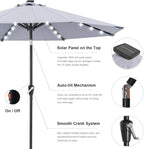 ABCCANOPY 10FT Durable Solar Led Patio Umbrellas with 32LED Lights (Gray) - Image 6