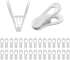30 Pack Hanger Clips, 2.6 Inch Plastic Clothes Pins, Heavy Duty Hanger Clips by HeHeng