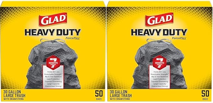 Glad Trash Bags, ForceFlexPlus Drawstring Large Garbage Bags by GladTrashFoodStorage