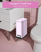 1.3 Gallon Trash Can with Removable Inner Bucket, Stainless Steel Step Pedal - Image 2