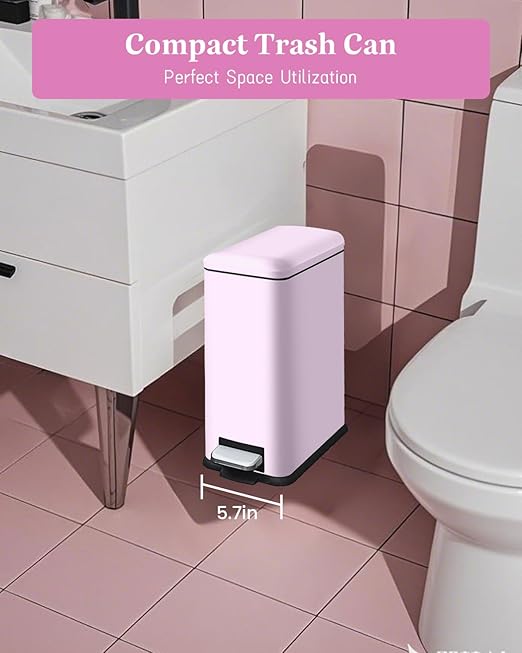 1.3 Gallon Trash Can with Removable Inner Bucket, Stainless Steel Step Pedal - Image 2