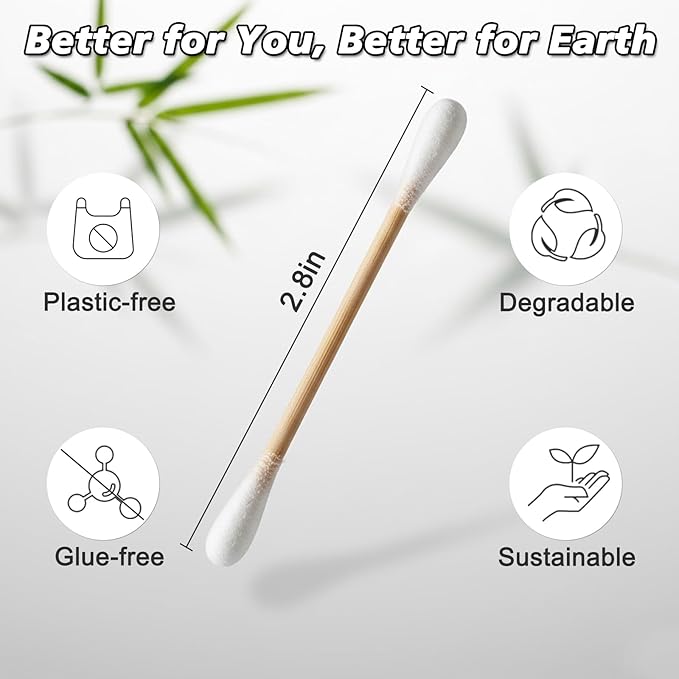 Travel Size Cotton Swabs, Individually Wrapped Disposable Double Round Tips - Image 7