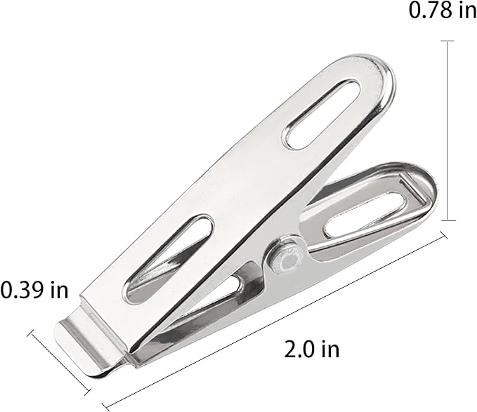 30PCS Windproof Fixed Spring Clips Set 2 Inch Stainless Steel Clothes Peg Metal - Image 2