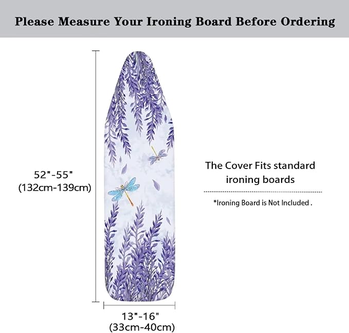 Sprowallow Dragonfly Lavender Ironing Board Cover Standard Size 15x54 inch Heat - Image 6