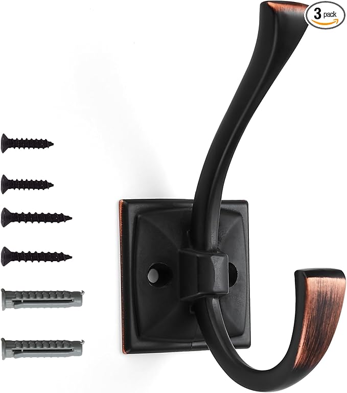khtumeware Wall Hooks, 3 Pack Coat Hooks Hardware Towel Hooks by khtumeware