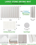 White Stone Drying Mat for Kitchen Counter, Diatomaceous Dish Drying Mat 16x24 - Image 2