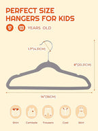 HOUSE DAY 14 Inch Kids Velvet Hangers 50 Pack, Durable Big Kid Hangers - Image 8