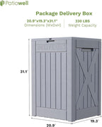 Patiowell 48-Gallon Resin Package Delivery Box for Outside, Waterproof Storage Deck Box with Lockable Secure (Grey) - Image 3