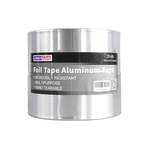 ADHES Premium Aluminum Foil Tape, 2 Rolls x 1.88 Inch x 88 Feet, Heat Proof by ADHESTAPEPERSUITOFPERFECTION