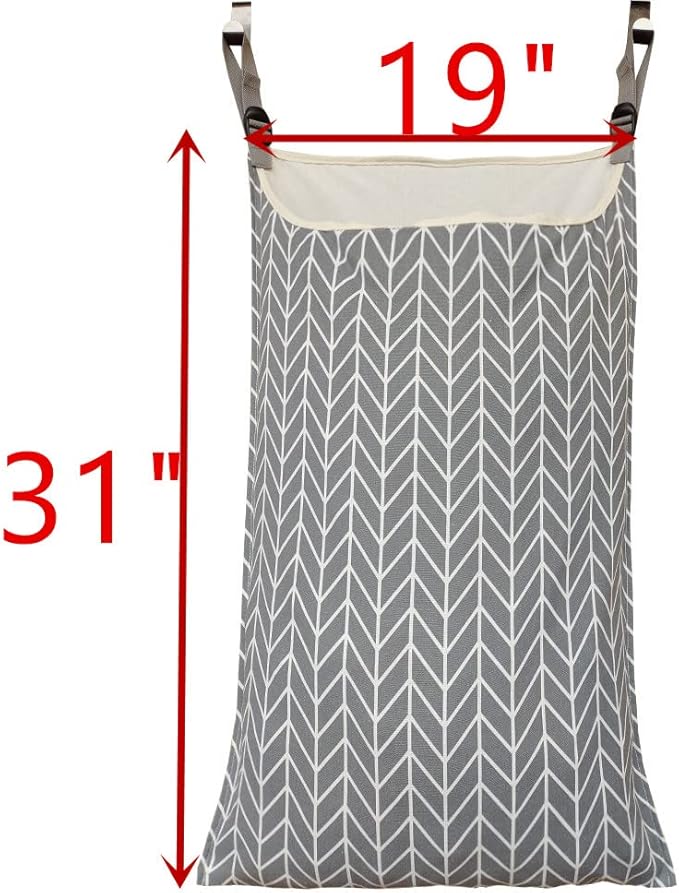 Adjustable Space Saving Door Hanging Laundry Hamper Bag - Image 3