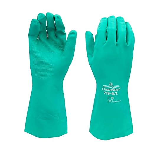 SHOWA 719 Nitrile Unlined Chemical Resistant Safety Glove by Showa