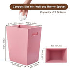 Small Trash Can Wastebasket, 2 Gallon Wooden Waste Basket - Image 2