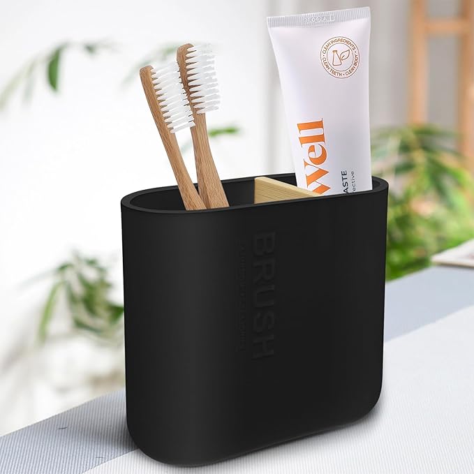 Toothbrush Holder with Bamboo Divider, Detachable - Image 2