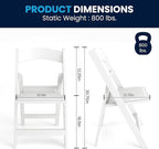 Flash Furniture Hercules Series Folding Chairs for Weddings and Formal Events, Stackable Commercial Event Seats with 1,000-lb. Static Weight Capacity, Set of 2, White - Image 2