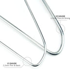 HANGERWORLD Silver Metal Wire Clothes Hangers 16inch 13 Gauge Clothes Garment - Image 3