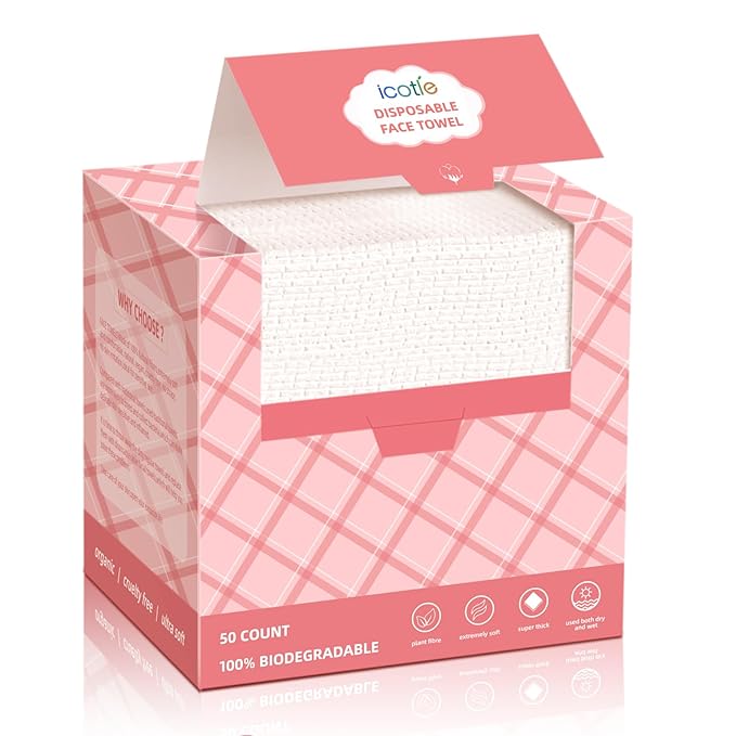 Disposable Face Towels, Makeup Remover Dry Wipes by icotle