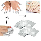 200Pcs Nail Polish Remover Gel Nail Foil Wraps Aluminium Soak Off Foils Cotton - Image 5