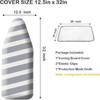 SheeChung 12.5 x 32 Inch Small Ironing Board Cover and Pad, Cotton Cover & - Image 2